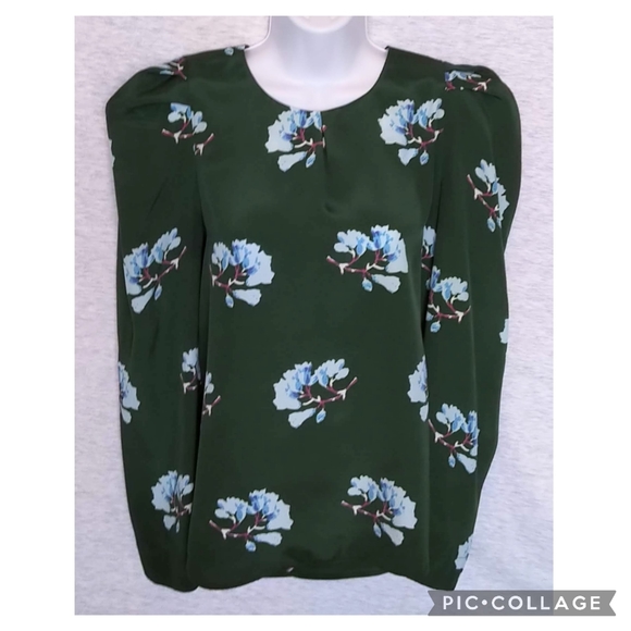 Maje Lukoise Floral Pleated Shoulder Blouse - Picture 2 of 16